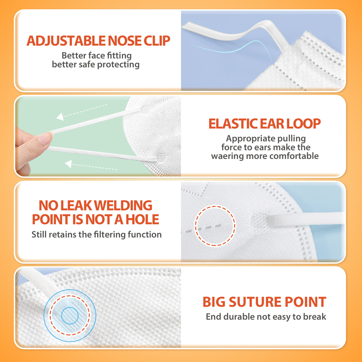 Kids KN95 Face Mask White, Disposable Use 30pcs/box, 5-Layer Protective Face Mask for children, 30pcs/150pcs/300pcs/600pcs